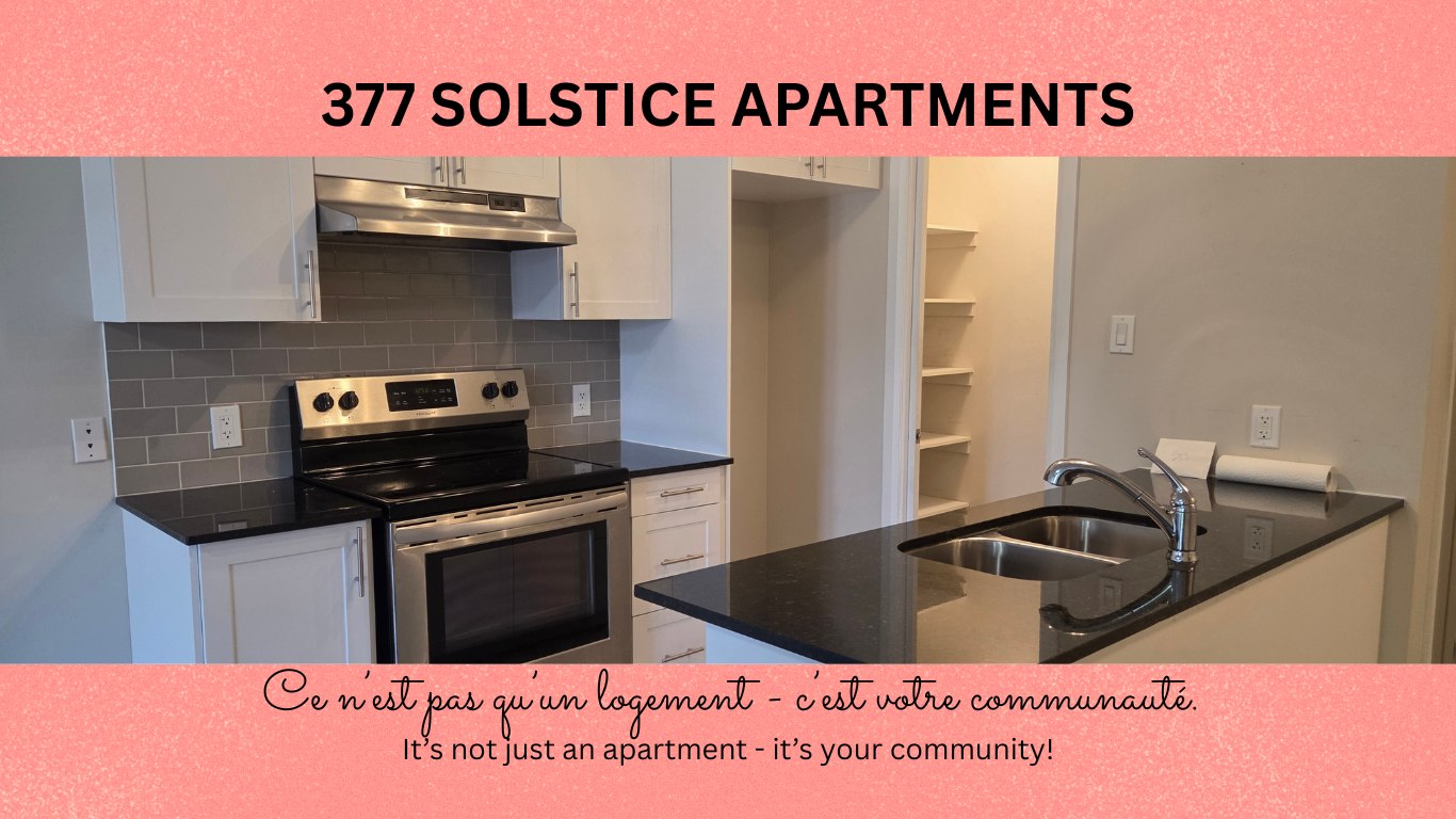 377 N Russell Road – bright, open-concept 1 & 2 bedroom apartments in Russell, ON